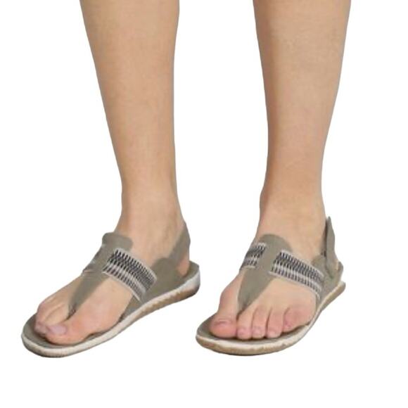 Sorel Out N About Plus Walking Leather Sage Green Sandals size 9.5 - Picture 1 of 11